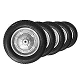 ミナトワークス 一輪車用 ノーパンクタイヤ (5本セット/シルバー/13インチ/替えシャフト付き) MW-13x3.25N