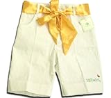 サテンベルト飾りショートパンツ（濠Du） ホワイト 110cm