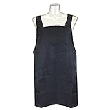 エプロン 前掛け H型ミドル丈 ガーデニング キッチン女性 婦人用 業務用（ブラック）