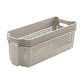 収納バスケット スタックカーゴ スリム 浅型 ベージュ