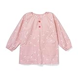 【通園・通学・子供用】綿１００％スモック　　ピンク　サイズ:９０-１１０