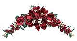 エルアーツ クリスマス オーナメント マグノリアスワッグ 全長46cm・花径8cm レッド E8920-03