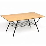 タンスのゲン アイアンテーブル 鉄脚 棚付き 折り畳み 木製 西海岸 ナチュラル 11719193 NA