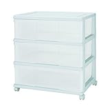 チェスト タンス ワイド カラフルチェスト ３段 ホワイト/ピンク (ホワイト)