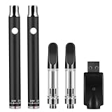 ARASHI 【在庫処分】 電子たばこ スターターキット 510規格 本体×2本 CBDアトマイザー×2本 ダイヤル式 可変電圧 USB充電器付き VAPE 510スレッド対応