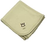 Kushies Mocha Crown Solid/Stripe Blanket, Sage by Kushies