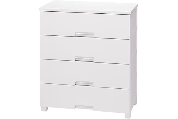 天馬 チェスト 完成品 フィッツチェスト 4段 タンス 幅75×奥行41×高さ85cm 特許取得済み 収納ケース 衣装ケース 日本製 再生材配合 サステナブル【色 ホワイト】【型番 7504】