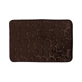 uxcell　ラグ カーペット マット 合成繊維 浴室用　60 x 40cm コーヒー色