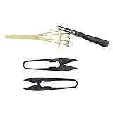 BambooMN Brand Bonsai Leaf Trimmers (Set of 3) and Bamboo Rake [並行輸入品]