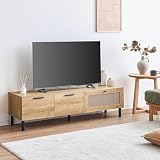 VENTOTA テレビボード 140cm幅 テレビ台 TVボード TV台 ローボード リビング 棚 木製 木目調 ラタン調 ナチュラル 北欧 モダン ロータイプ Hemi-na