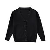 Aliciga セーター シンプル 無地 Ｖネック カーディガン 長袖 ニット (全6色) 子供服 スクール 学生 男の子 女の子 兼用 80/90/100/110/120 かわいい 柔らかい 春夏秋