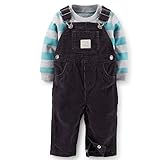 カーターズ（Carter's）2015年春夏 男の子用ダークグレーコーデュロイハンサムワンちゃんオーバーオール上下2点セット 6months(61-67cm) [並行輸入品]