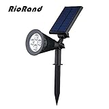 RioRand® ソーラー充電LED　防水LEDスポットライト　ソーラースポットライト　屋外ウォールライト　ガーデンライト　180°角度調整可能 夜間自動点灯/昼間自動消灯