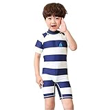 Vivashop UVカット キッズ 水着 ボーダー柄 男の子 スイムウェア スクール水着 プール ビーチ 夏 海水浴 3T
