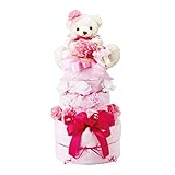 ハッピーベビー おむつケーキ3段 ピンク