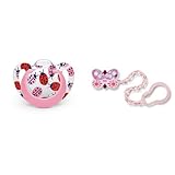 【セット買い】 NUK おしゃぶり ジーニアス2.0/S/シリコーン/レディバグ OCNK4010113 + NUK おしゃぶりホルダー/バタフライ BCNK0010101