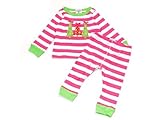 (マッドパイ)Mud Pie ベビー ロングTシャツ/ズボン下セット 131208-18 TRIPLE TREE LONG JOHNS/トリプル ツリー/クリスマス ピンク×グリーン 12-18m(1