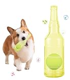 JOYSTECH 犬 おもちゃ 犬 音の出るおもちゃ 噛むおもちゃ 壊れにくい 洗える 噛んで遊ぶ ストレス解消 ボトル 犬 デンタルケア 運動不足解消 ボール付き 耐久性 安全 小型犬に適用 ゴムおもちゃ お誕生日プレゼント 犬 清潔 安全 頑丈 知育玩具 (イエロー)