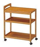 天板を取り外せるシンプルキッチンワゴン 木製 キャスター付