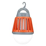 Cshidworld 電撃殺虫器 UV光源誘引式 薬剤不要 赤ちゃんやペットにも安心 LEDランタン＆誘虫灯 蚊取り＆照明両用 2000mAh容量 USB充電式 IPX6完全防水 (orange)