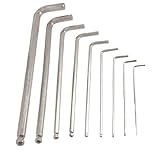 9個10ミリメートルボールペンエンド六角キーレンチセットシルバートーンの1.5ミリメートル