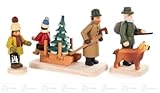クリスマスのキャリッジ、森林官および子供を持つミニチュア Metteng?nger の人は、 x の深さ 10 cmx8 cmx5 cm の鉱石山のクリスマス図木図の 16 の (2010 年の) 幅