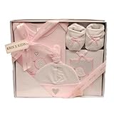 Baby Gift Set for Boy or Girl - Bodysuit, Booties, Hat and Photo Album by Kris X Kids / Beebo (0-3 M