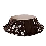 タンスのゲン 折れ脚 こたつ 円形 2点セット [ 天板 ブラウン ][ 布団 スノー柄 ] AM000001 02