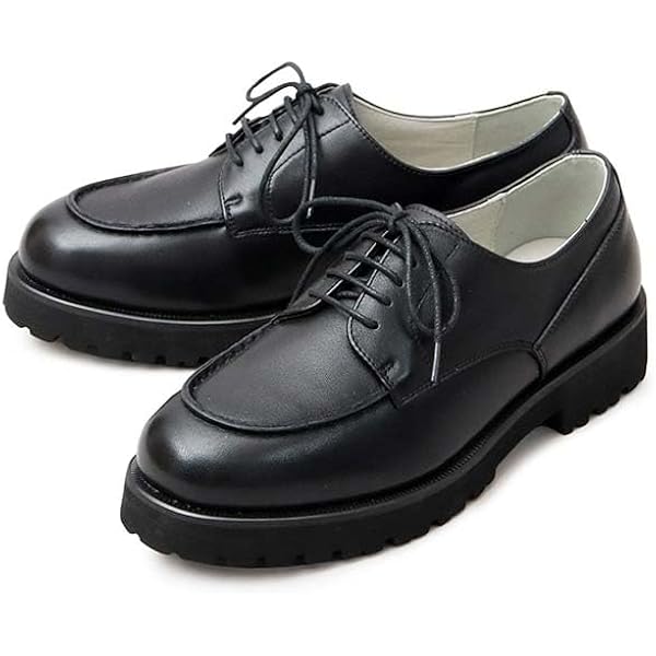 Amazon | チロリアンシューズ メンズ 厚底 ブラック 黒 ラウンドトゥ