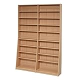 JK 1cmピッチ 文庫本収納ラック 幅120 本棚 高さ180cm 目盛り付き FRM-0010LB