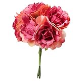 Fityle 6頭/束　人工花　牡丹　ブーケ　DIY　結婚式　家庭　素晴らしい　装飾　多種選べる - スイカの赤, 4x8cm