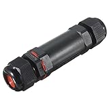 Beho-Ip68ケーブルコネクタ屋外中空バットコネクタ黒3ポール防水モイスチャープルーフ