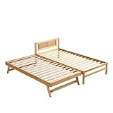 親子ベッド ウッドベッド シングルベッド ディベッド エキストラベッド 一台三役 多機能ベッド 収納 省スペース 北欧風 おしゃれ 大人用 子供用 (ナチュラル)