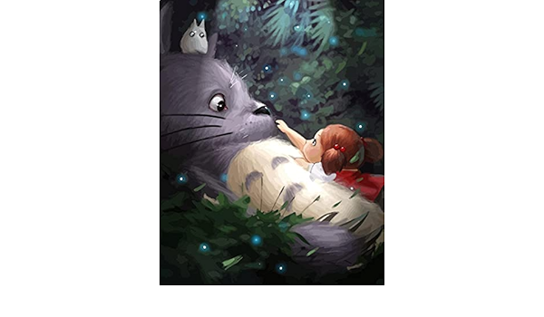 Amazon となりのトトロ となりのトトロ 数字キット塗り絵 手塗り Diy絵 デジタル油絵 フレーム付き 50x70cm ぬりえ おもちゃ