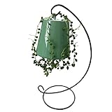 スカイプランター フラワー スタンド 陶器 空 逆さ 吊り下げ (グリーン)