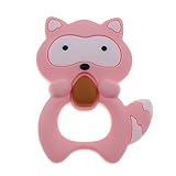 Blesiya 歯がため　赤ちゃん　乳歯発育　授乳ネックレス　母乳ネックレス　かみかみ玩具　授乳ジュエリー　食品級シリコーン　ラクーン　マカロン　全9種類 - ピンク, ラクーン