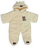 (コ-ランド) Co-land ベビー服 ふわふわ ロンパース 赤ちゃん カバーオール 耳付き 新生児 長袖 フード アニマル 着ぐるみ 綿入り 秋冬防寒 出産祝い イエロー 62