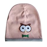 Aubig 韓国風　キャラ　フクロウ　デザイン　子供帽子　ピンク
