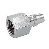 uxcell 継手 エアークイックカプラ メタル エアー PF30タイプ シルバートーン 38x 21mm