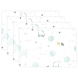 thunana、プレースマットPolar Bearパターンディナーマット、耐熱、crinkle-proofプレースマット set of 6