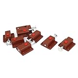 Uxcell ドアボルト プラスチック 金属 161g ブラウン シルバートーン 37×36×16mm