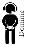 Gamer Player Dominic名Letters Childrens部屋ビニール壁アートステッカーデカール