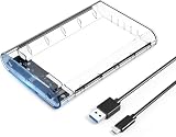 ORICO 3.5インチHDD ケース USB3.1 Type-C 3.5 HDD ケース 外付けハードディスクケース 3.5インチ SATA3.0接続 5Gbps転送 16TBまで 電源アダプター付 静電気防止 PC材料 工具不要 透明ケース 3139C3