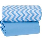Baby Crib Sheets Playard Sheet, 2pk, Blue 100% Cotton by Garanimals