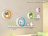 ALUP- ファッションラウンド木製の壁の棚/フローティングシェルフ/プラントスタンド/フラワーラック/本棚、リビングルーム壁掛けテレビの背景装飾フレーム ( 色 : #4 )