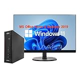 【整備済み品】 富士通 ミニPC Q556/22型液晶セット/Win 11 Pro/MS Office H&B 2019/Core i3-7100T/wajunのWIFI/Bluetooth/16GB/2TB SSD (整備済み品)