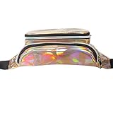 イエススポーツ　ホログラム　ウエストバッグ　ジュエリーポーチ　小銭　小物入れ　収納　全5色 (ゴールデン)