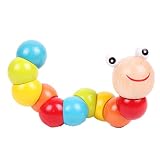 赤ちゃん ベビーおもちゃ 木製 毛虫玩具 ねじれ虫 1-2歳 カラフル 知育玩具