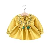 ベビー服 子供服 女の子ワンピース Pojour 長袖ドレス 可愛いスカート オシャレ 秋 通園 発表会 旅行 記念日 プレゼント 黄色