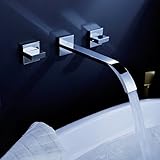 LightInTheBox Waterfall Widespread Bathtubミキサータップバスルームシンク蛇口Vessel Basin 2つ洗面所衛生器具バスシャワー洗面(ハンドル)
